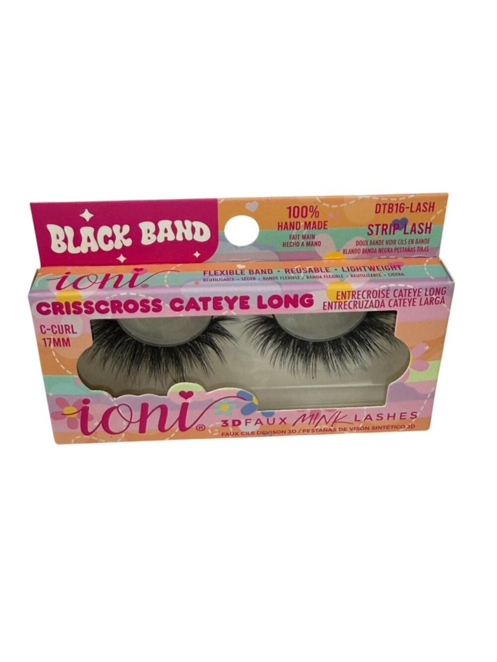 ioni 3D Faux Mink Lashes Crisscross Cateye Long 17mm New